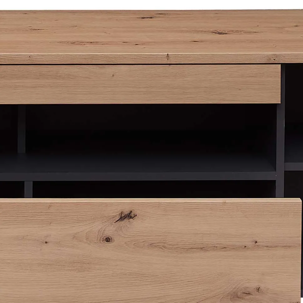 Wohnzimmer TV Anbauwand in Wildeiche - Kuetra (dreiteilig)
