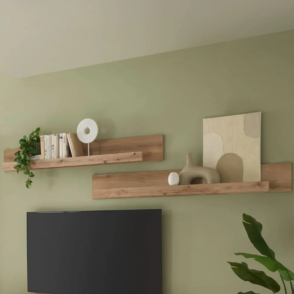 Wohnzimmer TV-Möbel-Set in Eiche - Brocus (vierteilig)