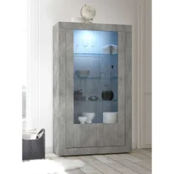 Wohnzimmer Vitrine in Beton Optik - Vareika