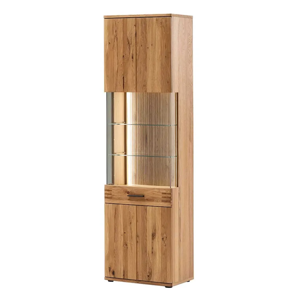 Wohnzimmer Vitrine in Eiche Bianco geölt - Crupean