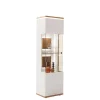 Wohnzimmer Vitrine in Soft White und Wildeiche - Yordyn