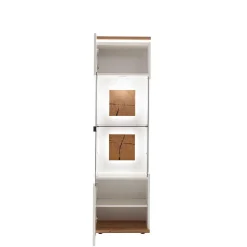 Wohnzimmer Vitrine in Soft White und Wildeiche - Yordyn