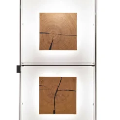 Wohnzimmer Vitrine in Soft White und Wildeiche - Yordyn
