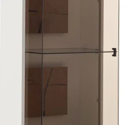 Wohnzimmer Vitrine in Soft White und Wildeiche - Yordyn