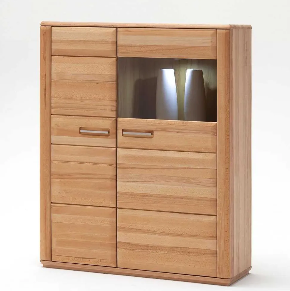 Wohnzimmer Vitrinenschrank Athias aus Kernbuche