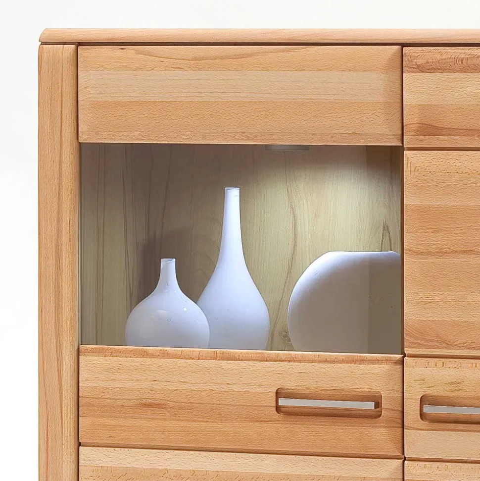 Wohnzimmer Vitrinenschrank Athias aus Kernbuche