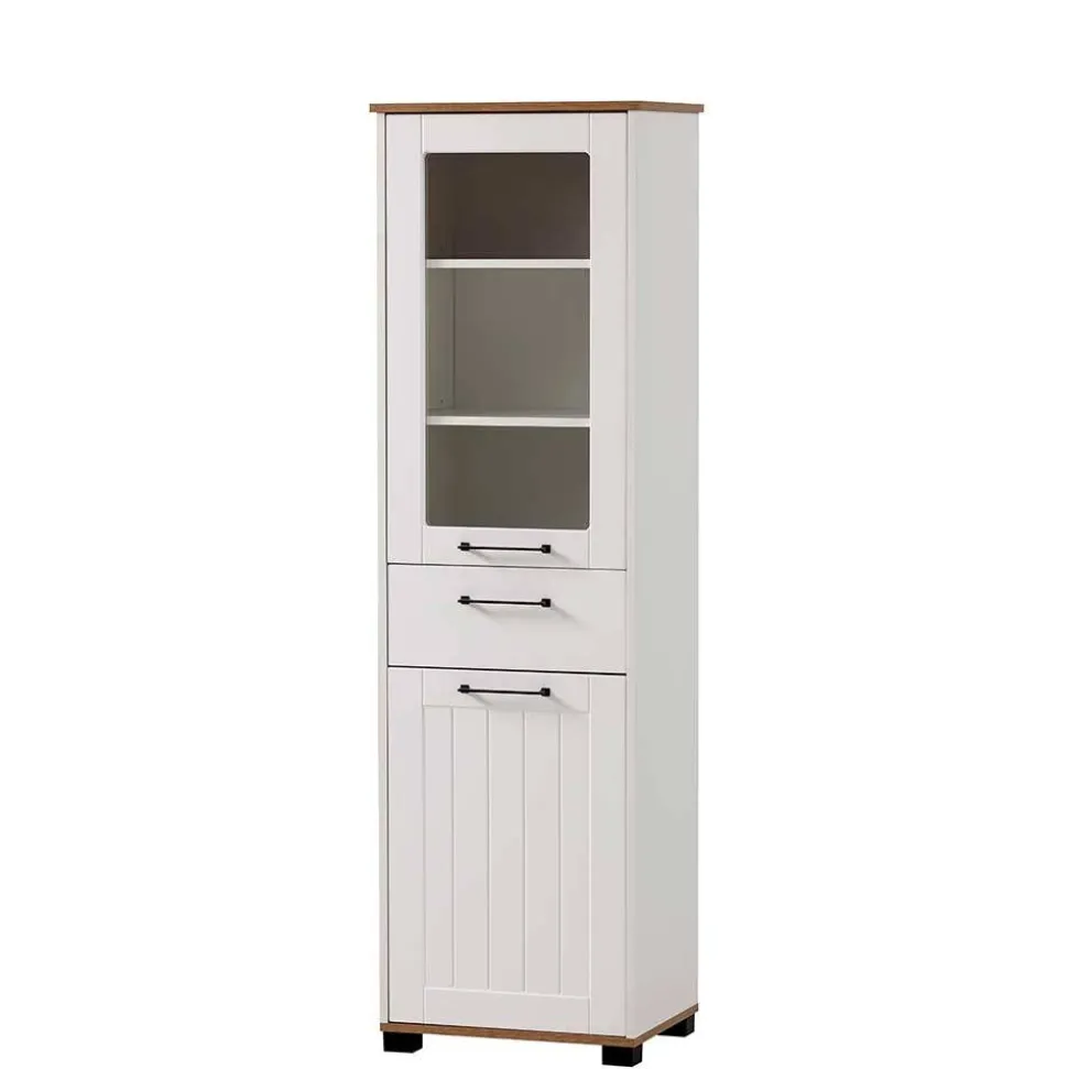 Wohnzimmer Vitrinenschrank in Weiß - Cabinda