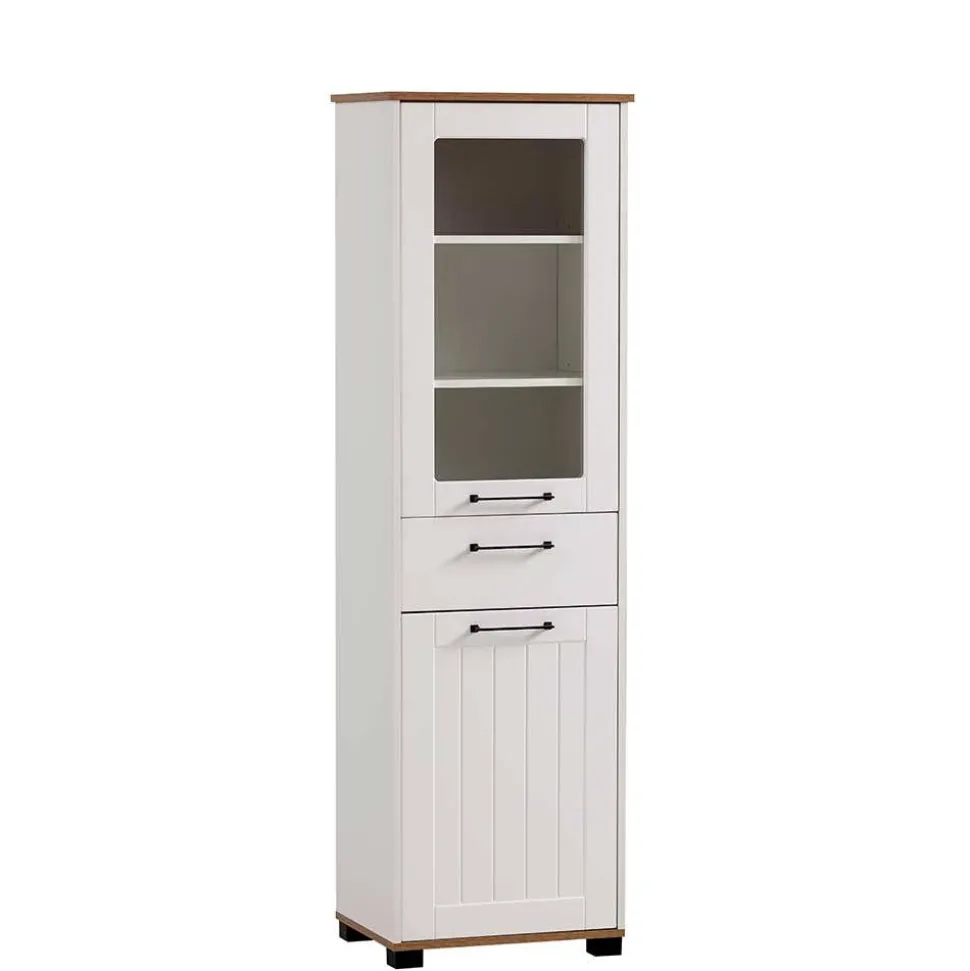 Wohnzimmer Vitrinenschrank in Weiß - Cabinda