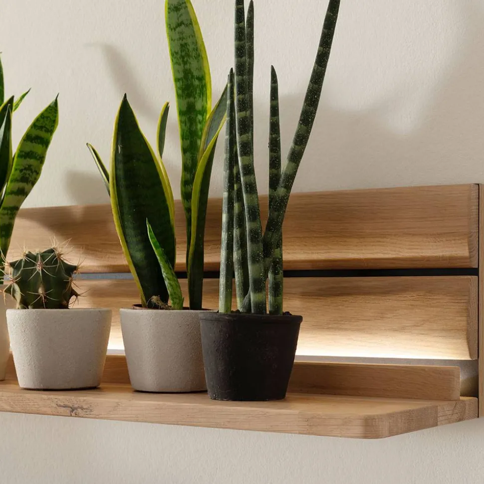 Wohnzimmer Wandboard aus hellem Massivholz - Azzurian