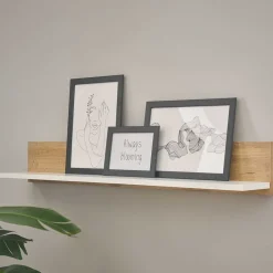 Wohnzimmer Wandboard in Weiß & Wildeiche NB - Nonessia