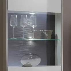 Wohnzimmer Wohnwand Tacroma in Hochglanz Weiß (vierteilig)