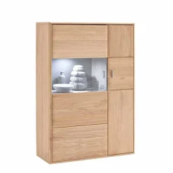 Wohnzimmer Wohnwand Vernella aus Massivholz (vierteilig)