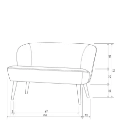Wohnzimmercouch aus Boucle in Beige - Luvrenossa