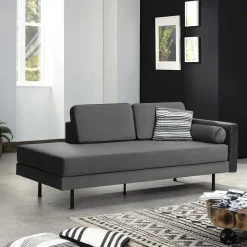 Wohnzimmercouch in Anthrazit Samtvelours - Ronin