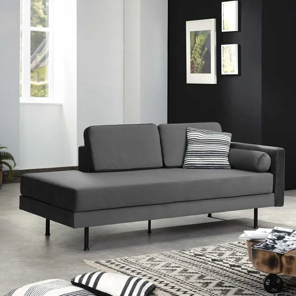 Wohnzimmercouch in Anthrazit Samtvelours - Ronin