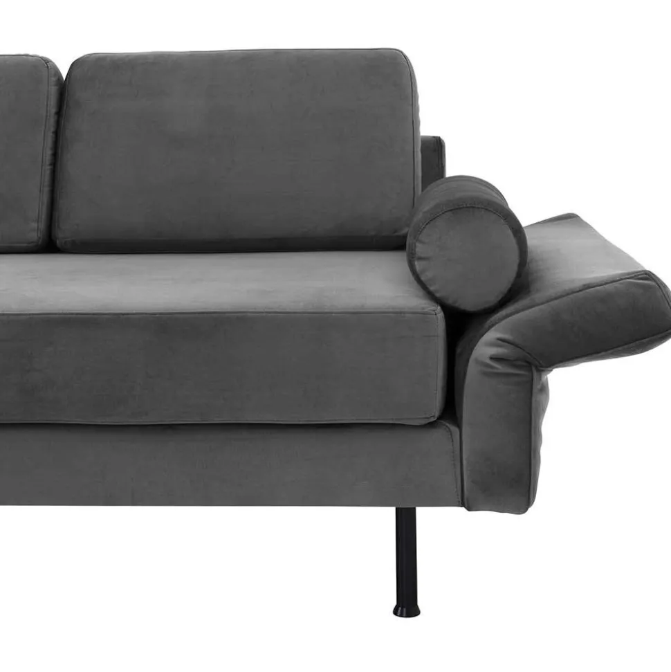 Wohnzimmercouch in Anthrazit Samtvelours - Ronin