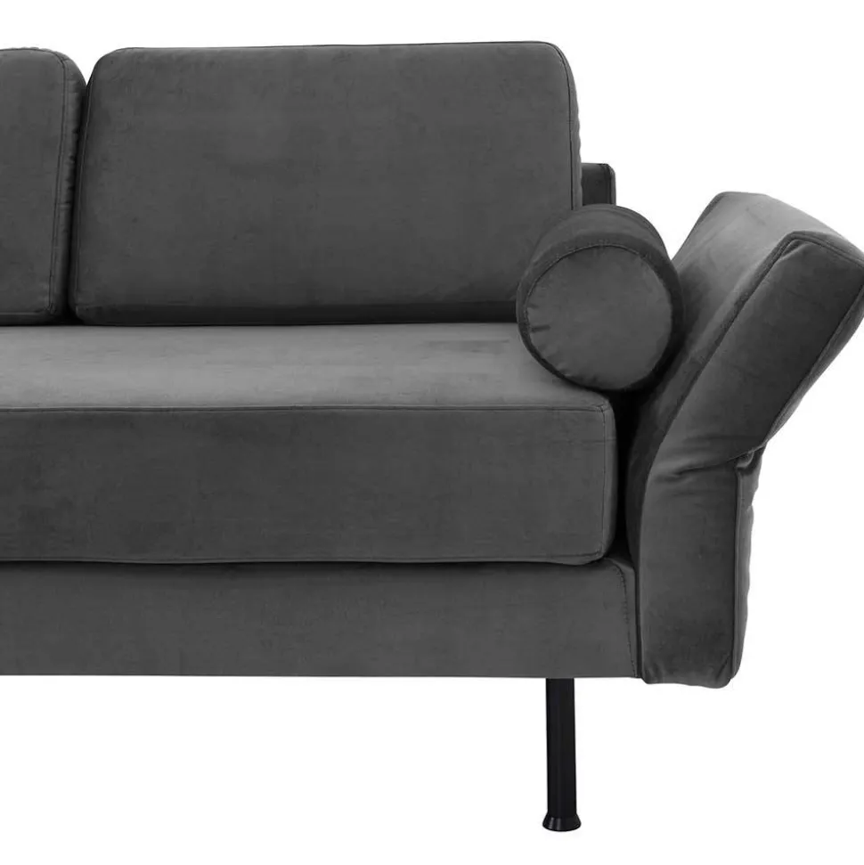 Wohnzimmercouch in Anthrazit Samtvelours - Ronin
