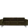 Wohnzimmercouch in Dunkelgrün Cord - Enkolu