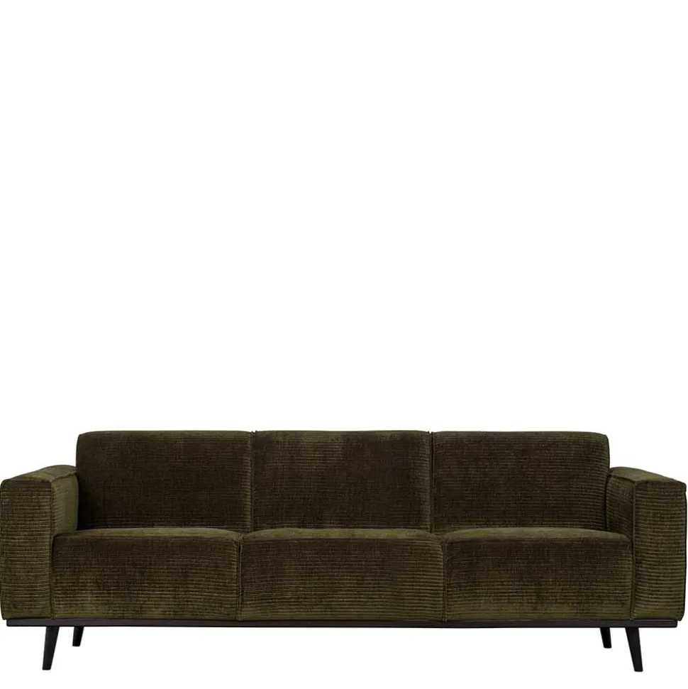 Wohnzimmercouch in Dunkelgrün Cord - Enkolu