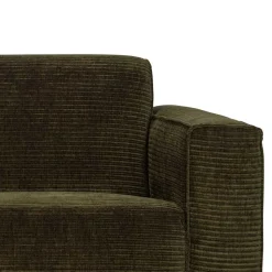 Wohnzimmercouch in Dunkelgrün Cord - Enkolu
