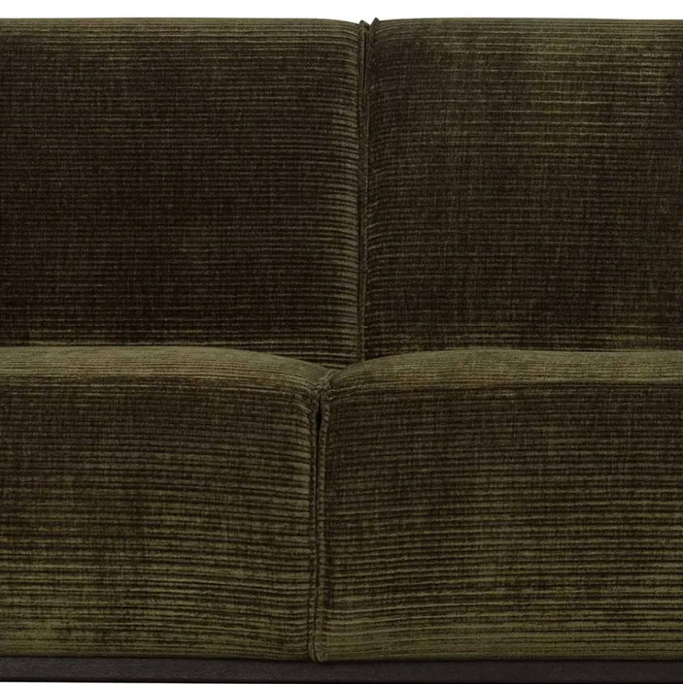 Wohnzimmercouch in Dunkelgrün Cord - Enkolu