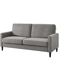 Wohnzimmercouch in Hellgrau Stoffbezug - Katja