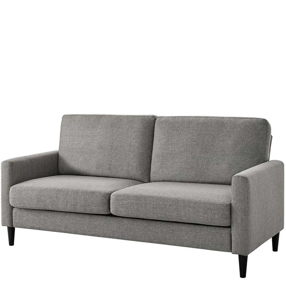 Wohnzimmercouch in Hellgrau Stoffbezug - Katja