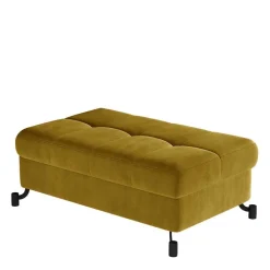 Wohnzimmerhocker mit Truhe in Senfgelb Samt - Candyon