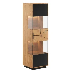 Wohnzimmerschrank aus Eiche und Glas - Masicuri