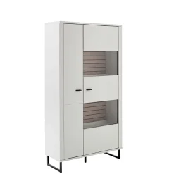 Wohnzimmerschrank in Weiß mit Wildeiche - Varzino