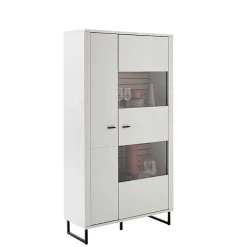 Wohnzimmerschrank in Weiß mit Wildeiche - Varzino
