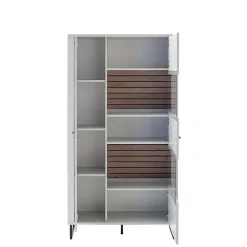 Wohnzimmerschrank in Weiß mit Wildeiche - Varzino