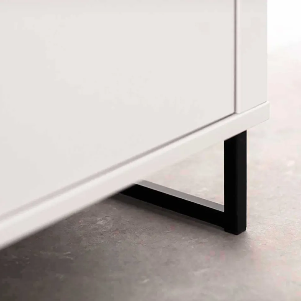 Wohnzimmerschrank in Weiß mit Wildeiche - Varzino