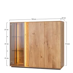 Wohnzimmerschrank mit Glas und LED Licht - Cocondar