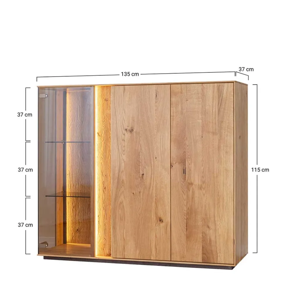 Wohnzimmerschrank mit Glas und LED Licht - Cocondar