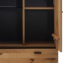 Wohnzimmerschrank mit Glas Einsatz - 100x186x38 - Flacona