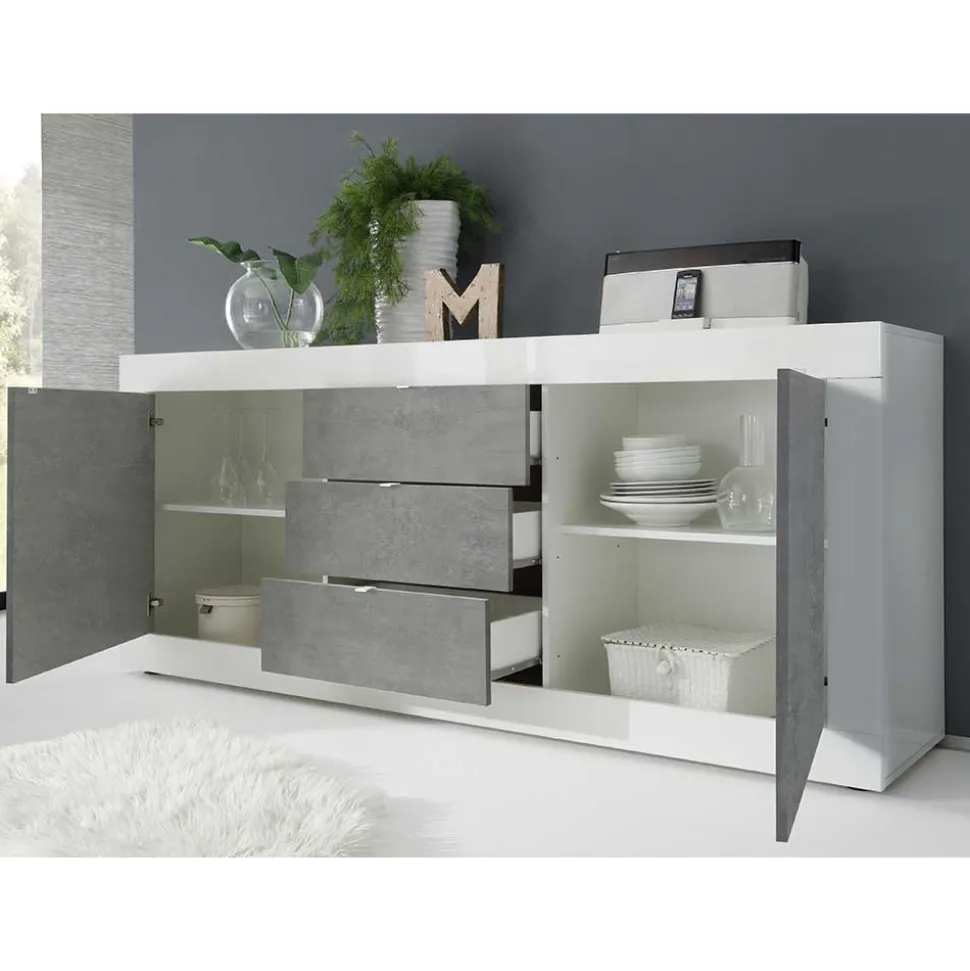 Wohnzimmerschränke in Beton Optik - Narandu (zweiteilig)