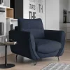 Wohnzimmersessel in Blaugrau Velours - Chiyom
