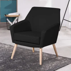 Wohnzimmersessel in Schwarz Kunstleder - Ciabeta