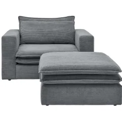 Wohnzimmersessel und Hocker Set - Ruffos (zweiteilig)
