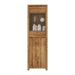 Wohnzimmervitrine Nadalia aus Wildeiche Massivholz