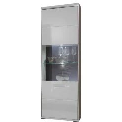 Wohnzimmervitrine Tacroma in Weiß Hochglanz