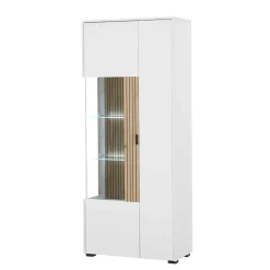 Wohnzimmer-Vitrinenschrank zweifarbig - Nenaloro