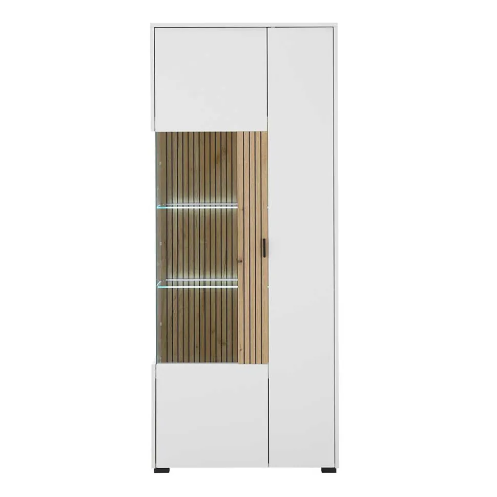 Wohnzimmer-Vitrinenschrank zweifarbig - Nenaloro