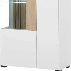 Wohnzimmer-Vitrinenschrank zweifarbig - Nenaloro