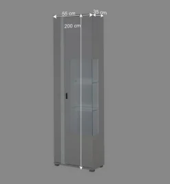 Wohnzimmerwand Möbelset mit LED Licht - Tirol (vierteilig)