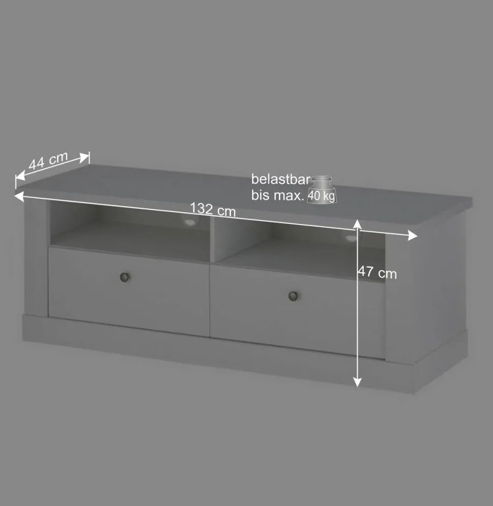 Wohnzimmerwohnwand in weißer Holzoptik Pinie - Liancos (vierteilig)