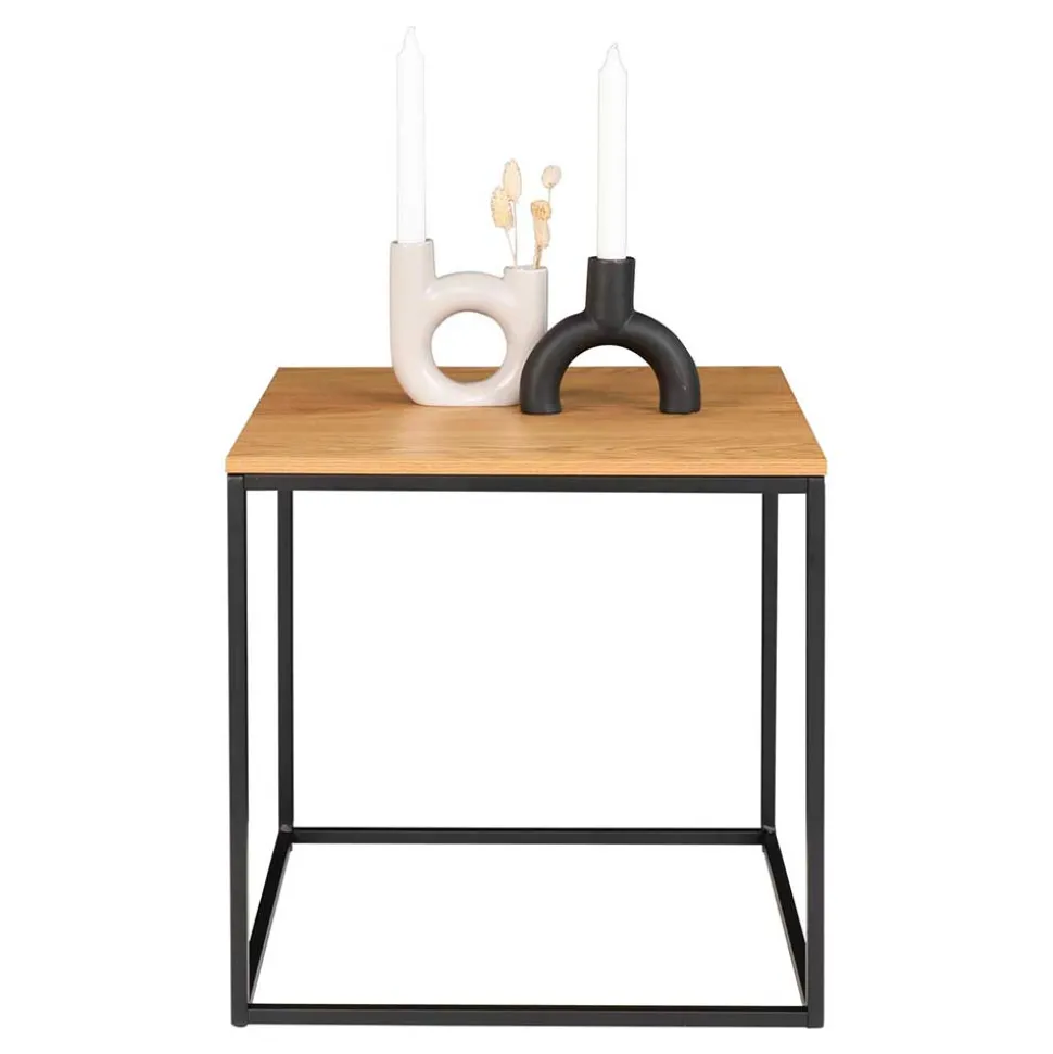 45x45 Beistelltisch in Eiche & Schwarz - Mercadeo