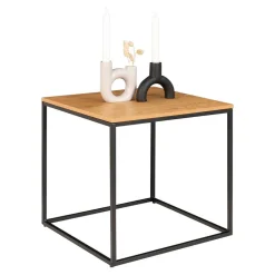 45x45 Beistelltisch in Eiche & Schwarz - Mercadeo