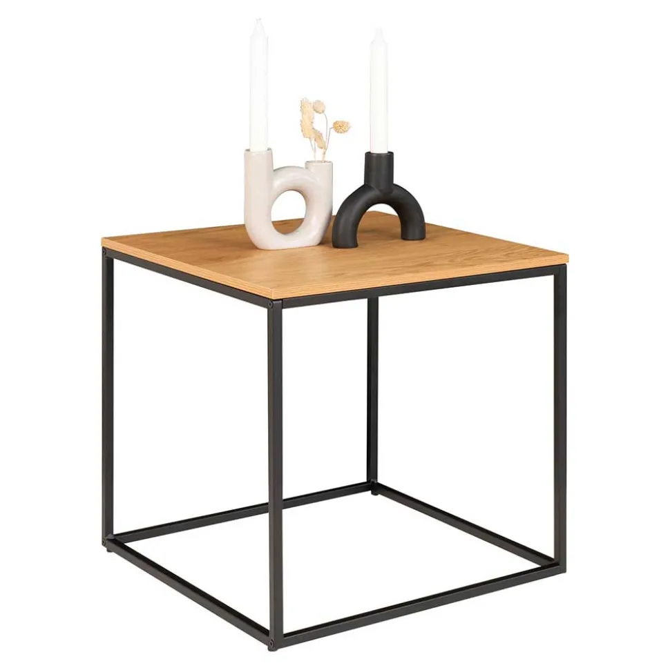 45x45 Beistelltisch in Eiche & Schwarz - Mercadeo